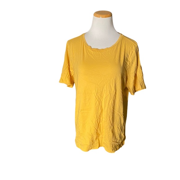 Eileen Fisher Organic Cotton Boxy Tee – Golden Yellow – Size M - Picture 2 of 7